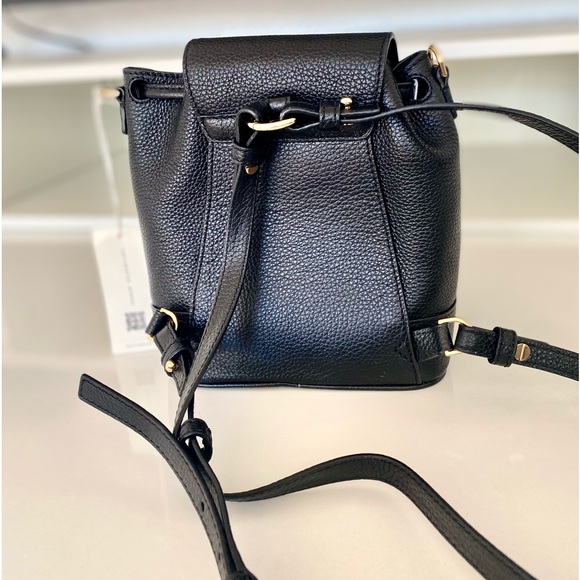 🏅🌈NEW🌈Tory Burch Thea Mini bucket backpack/shoulder bag/black/leather - Picture 4 of 14